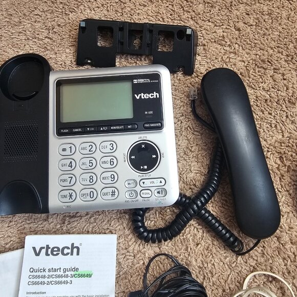 VTech CS6649 Cordless Corded Phone Answering System Caller ID w Box Complete - Picture 4 of 10